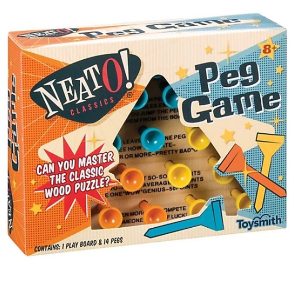 Toysmith Neato Peg Game. New Sealed. Classic Wood Puzzle. Family Board Game